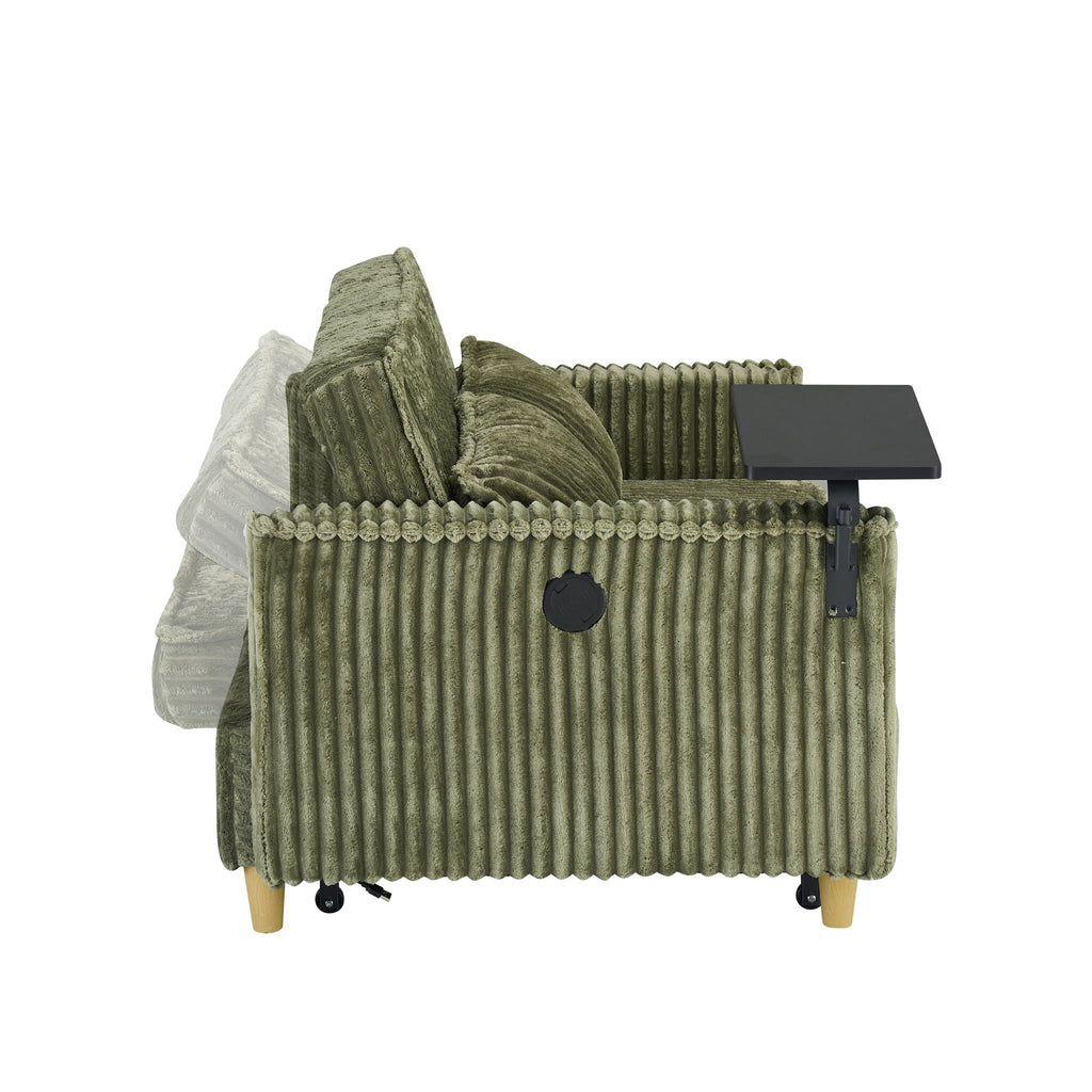 Pull Out Sofa With Movable Tabletop And USB Ports