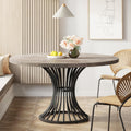 47" Farmhouse Round Dining Table for 4-6