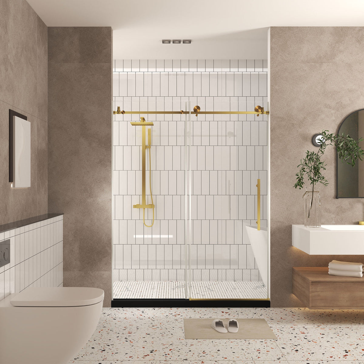 Frameless Shower Door 44-48"W x 76"H