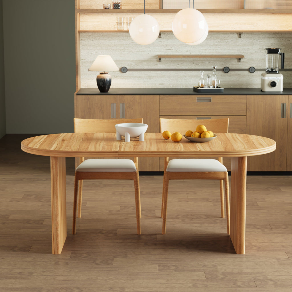 Modern Extendable Dining Table with Removable Extension Leaves