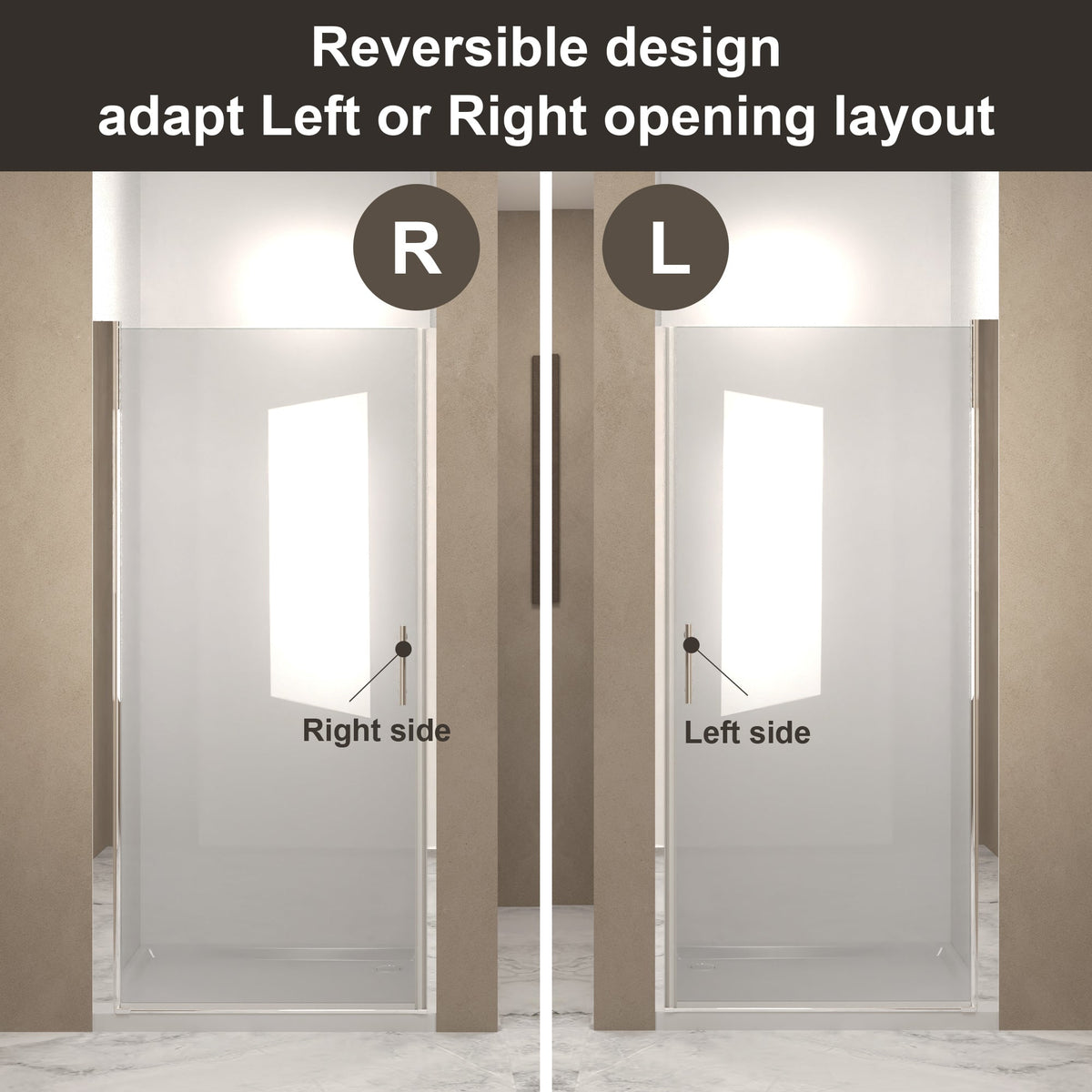 28"x 72" Pivot Shower Door