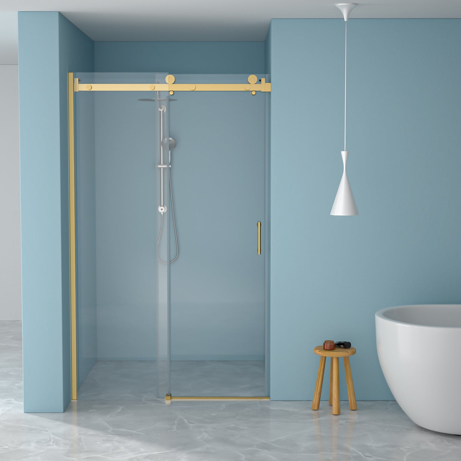 48"W x 76"H Single-Slide Shower Door