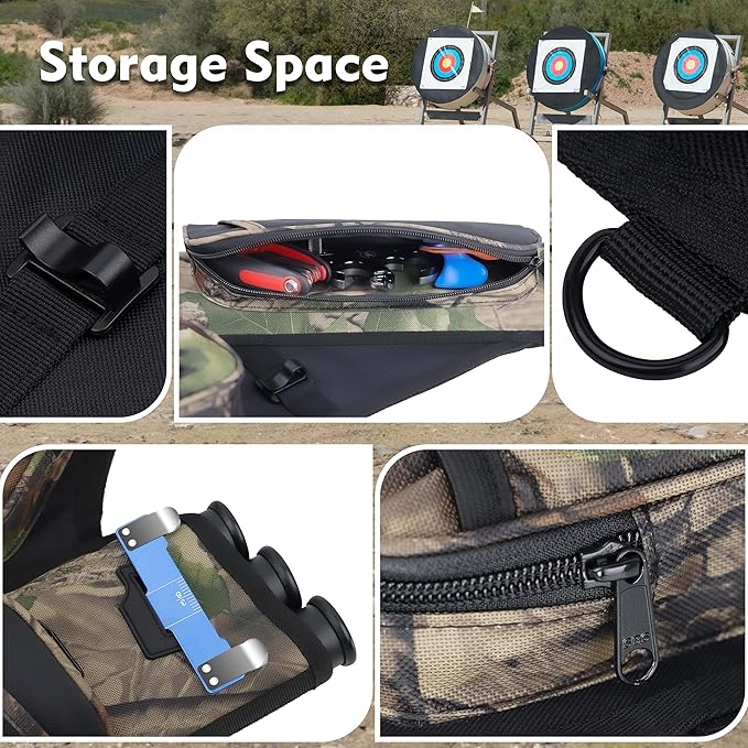SUNYA Archery Hip Quiver for Arrows. Includes 3 Tubes Arrow Holder, Accessories Pockets and Waist Belt. Fit for Compound and Recurve Bow Practice.