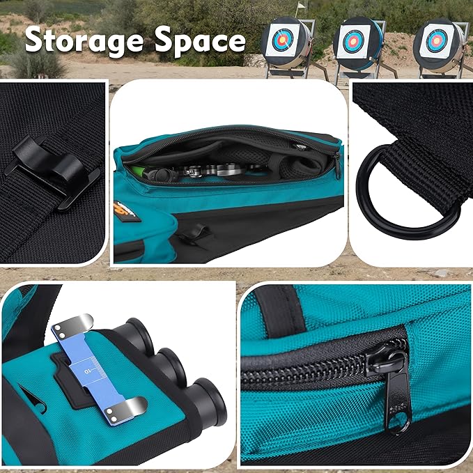 SUNYA Archery Hip Quiver for Arrows. Includes 3 Tubes Arrow Holder, Accessories Pockets and Waist Belt. Fit for Compound and Recurve Bow Practice.