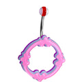 Light Pink Blue Purple Acrylic Multi-Layered Celtic Belly Ring