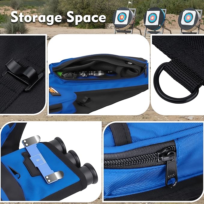 SUNYA Archery Hip Quiver for Arrows. Includes 3 Tubes Arrow Holder, Accessories Pockets and Waist Belt. Fit for Compound and Recurve Bow Practice.