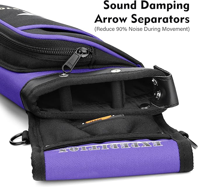 SUNYA X510 Field & Competition Hip Arrow Quiver | 3-Slot Noise-Free Archery Quiver with Sturdy Storage System (42x18cm)