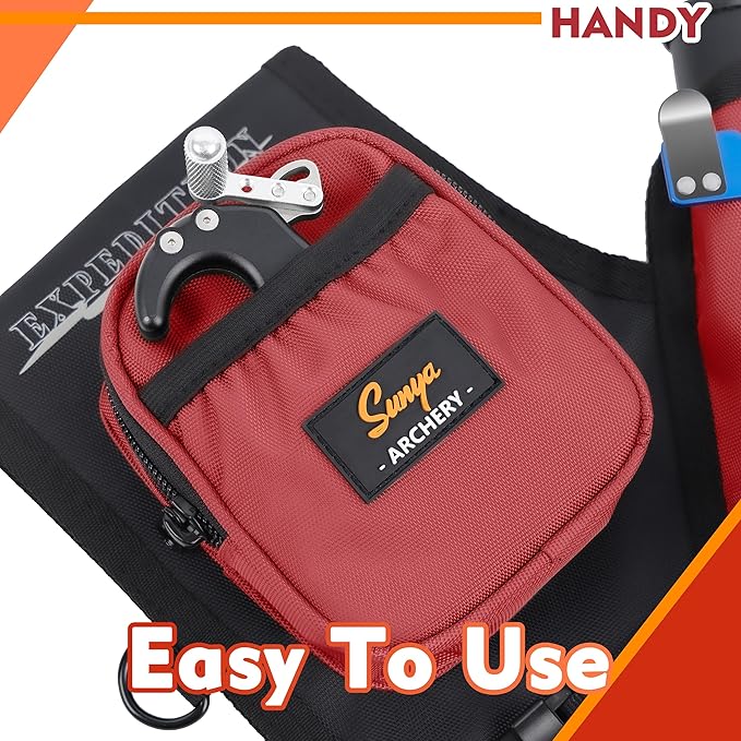 SUNYA Archery Hip Quiver for Arrows. Includes 3 Tubes Arrow Holder, Accessories Pockets and Waist Belt. Fit for Compound and Recurve Bow Practice.