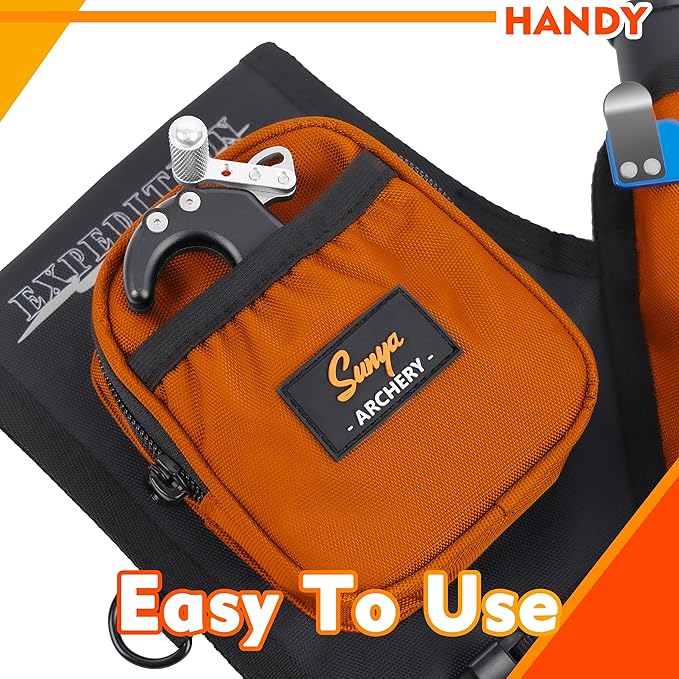 SUNYA Archery Hip Quiver for Arrows. Includes 3 Tubes Arrow Holder, Accessories Pockets and Waist Belt. Fit for Compound and Recurve Bow Practice.