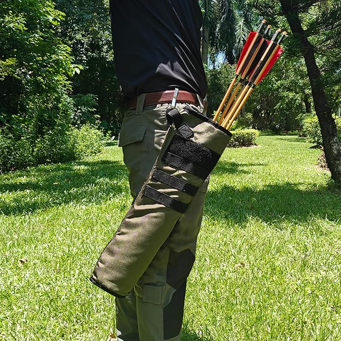 KRATARC Archery Lightweight Back Arrow Quiver Dual Use Foldable Compact Hip Arrows Bag with Molle System Hanged for Target Shooting