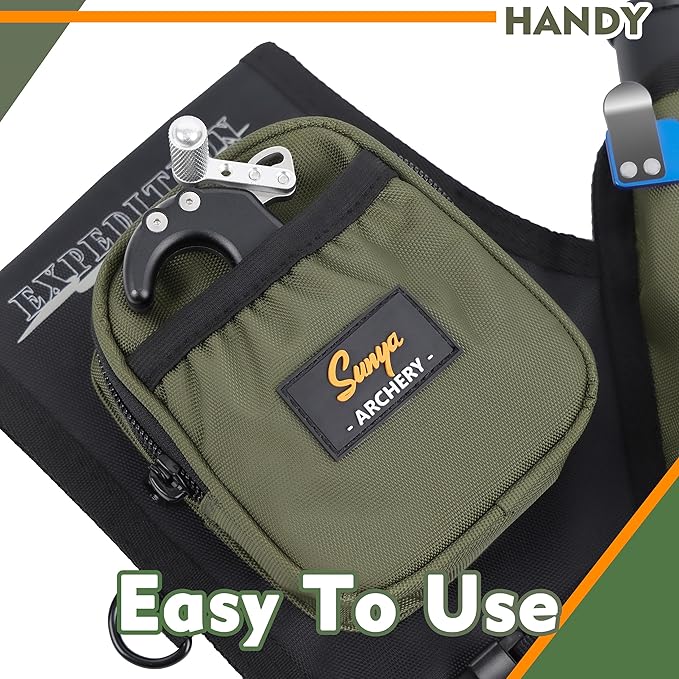 SUNYA Archery Hip Quiver for Arrows. Includes 3 Tubes Arrow Holder, Accessories Pockets and Waist Belt. Fit for Compound and Recurve Bow Practice.