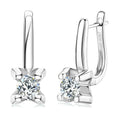 Moissanite Leverback Drop Earrings in Sterling Silver