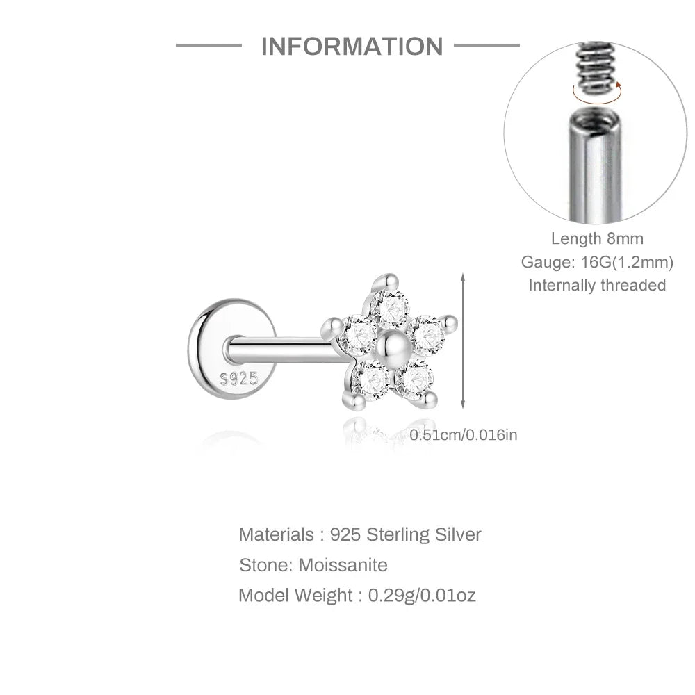 Single Moissanite Earring: Mini Stud & Hoop Styles