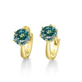 Colorful Solitaire Moissanite Hoop Earrings in Sterling Silver