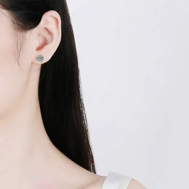 Colored Moissanite Necklace, Stud Earrings & Ring Set