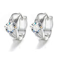 Geometric Moissanite Huggie Hoop Earrings in Sterling Silver