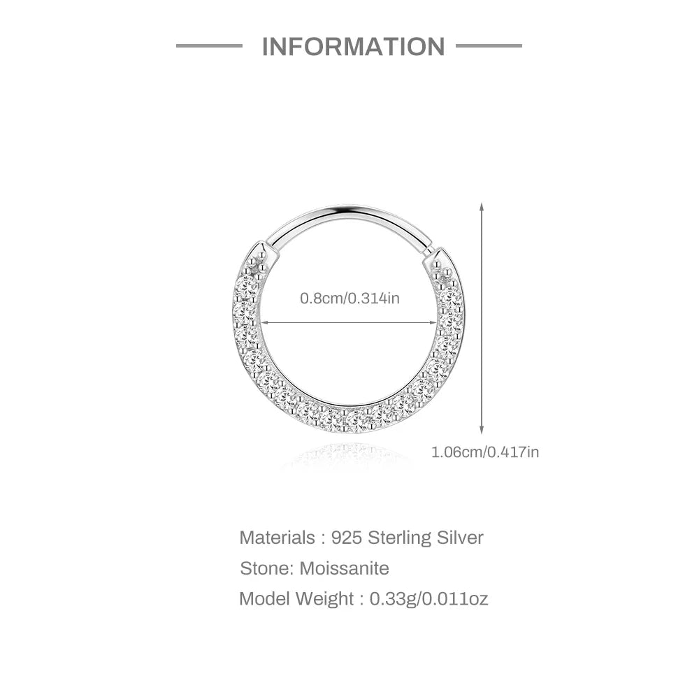 Moissanite Single Earrings in Sterling Silver