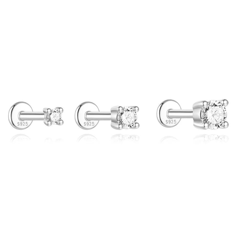 Moissanite Single Earrings in Sterling Silver