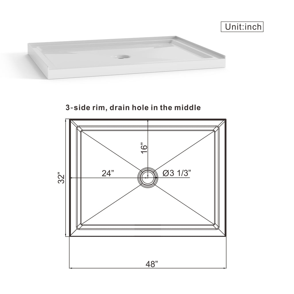 Goodyo 32"x48" Shower Base
