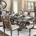 Dining Room 1pc Dining Table W Leaf Trestle Base Rustic