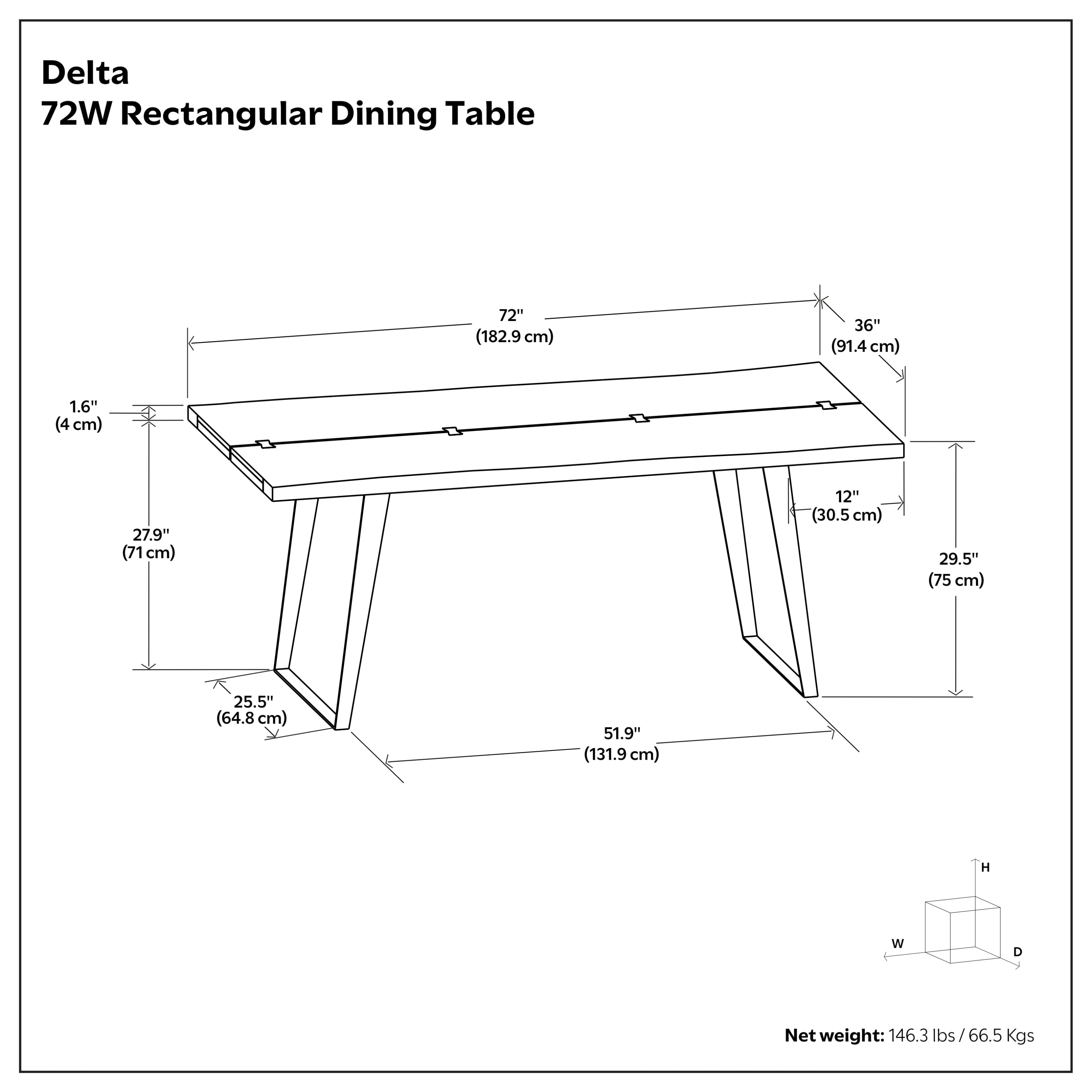 Delta Dining Table in Dark