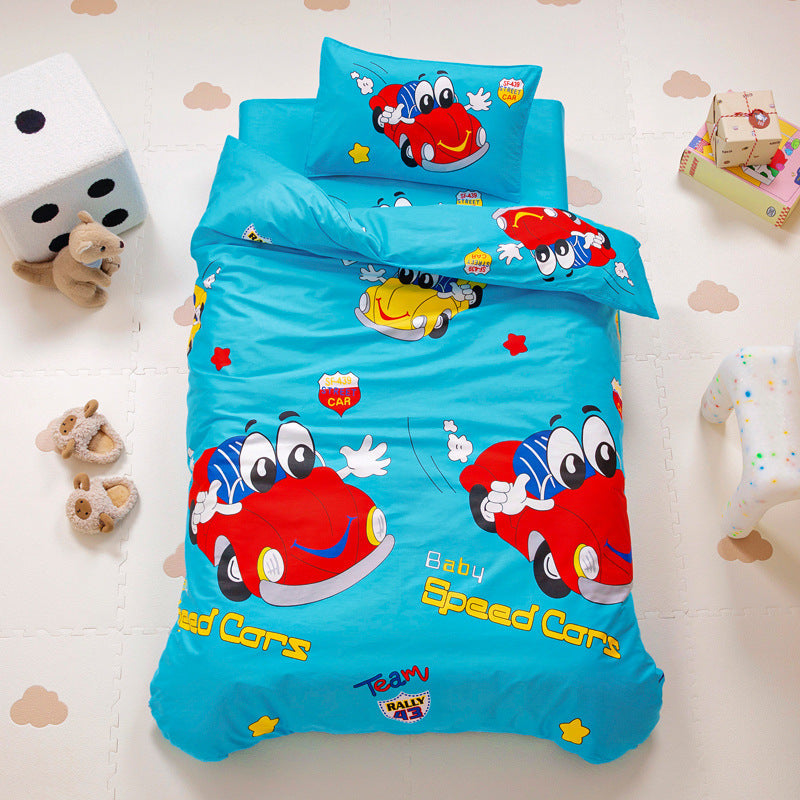 Cotton Kindergarten Three-piece Bedding Set