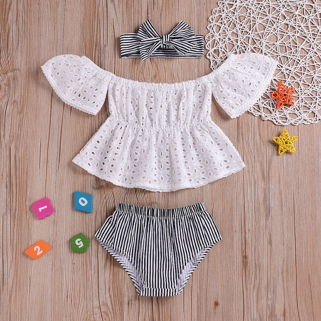Striped triangle shorts turban