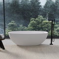 65.2 Inch Freestanding Solid Surface Soaking Bathtub