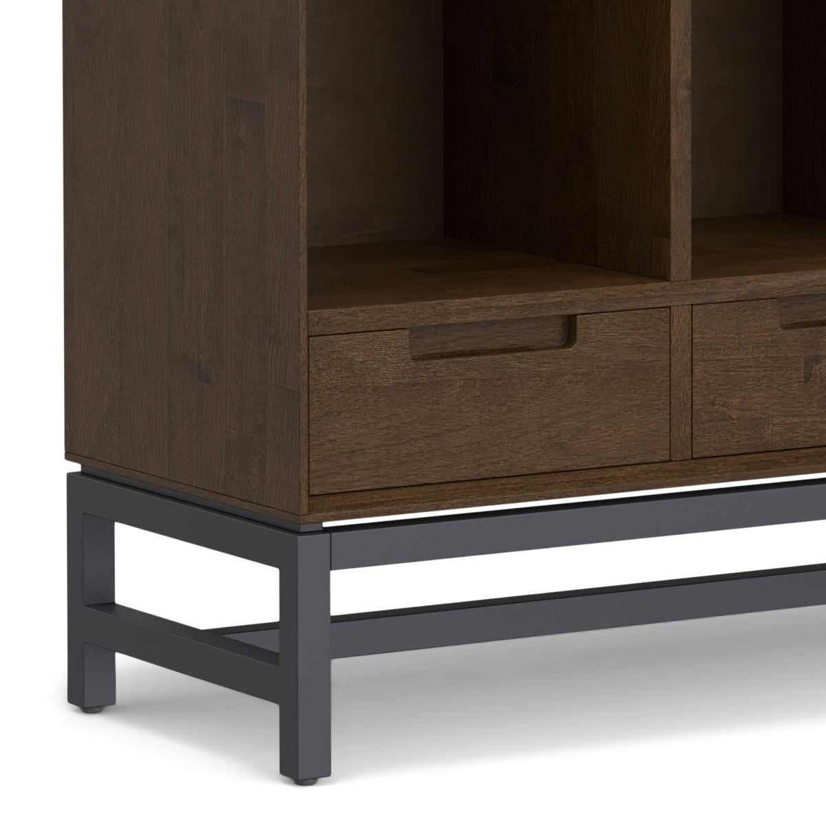 Walnut Brown Cube Organizer Bookcase with Drawers - 9 Cubes
