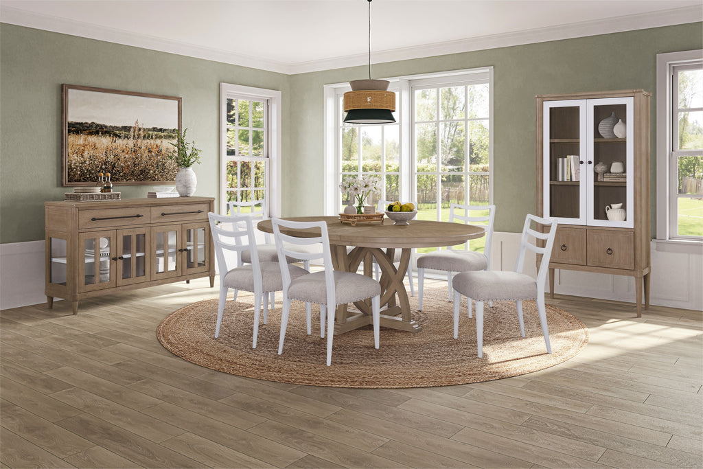 54" Round Dining Table with 18" Removable Leaf