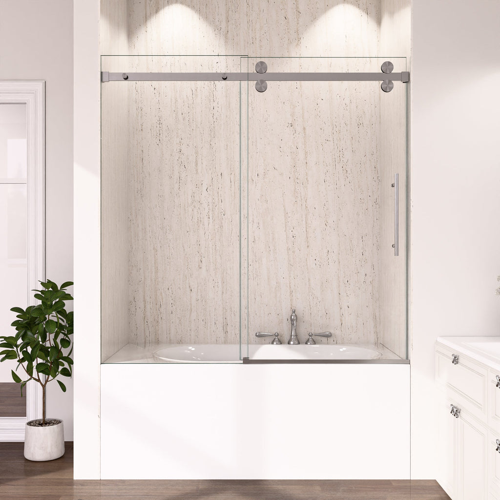 Frameless Sliding Tub Shower Door Enclosure