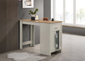 Small Space Counter Height Dining Table with Cabinet and Drawer Storage - Gray or Light Brown