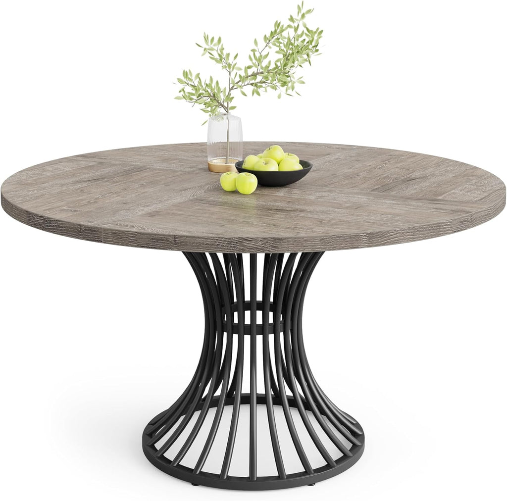 47" Farmhouse Round Dining Table for 4-6