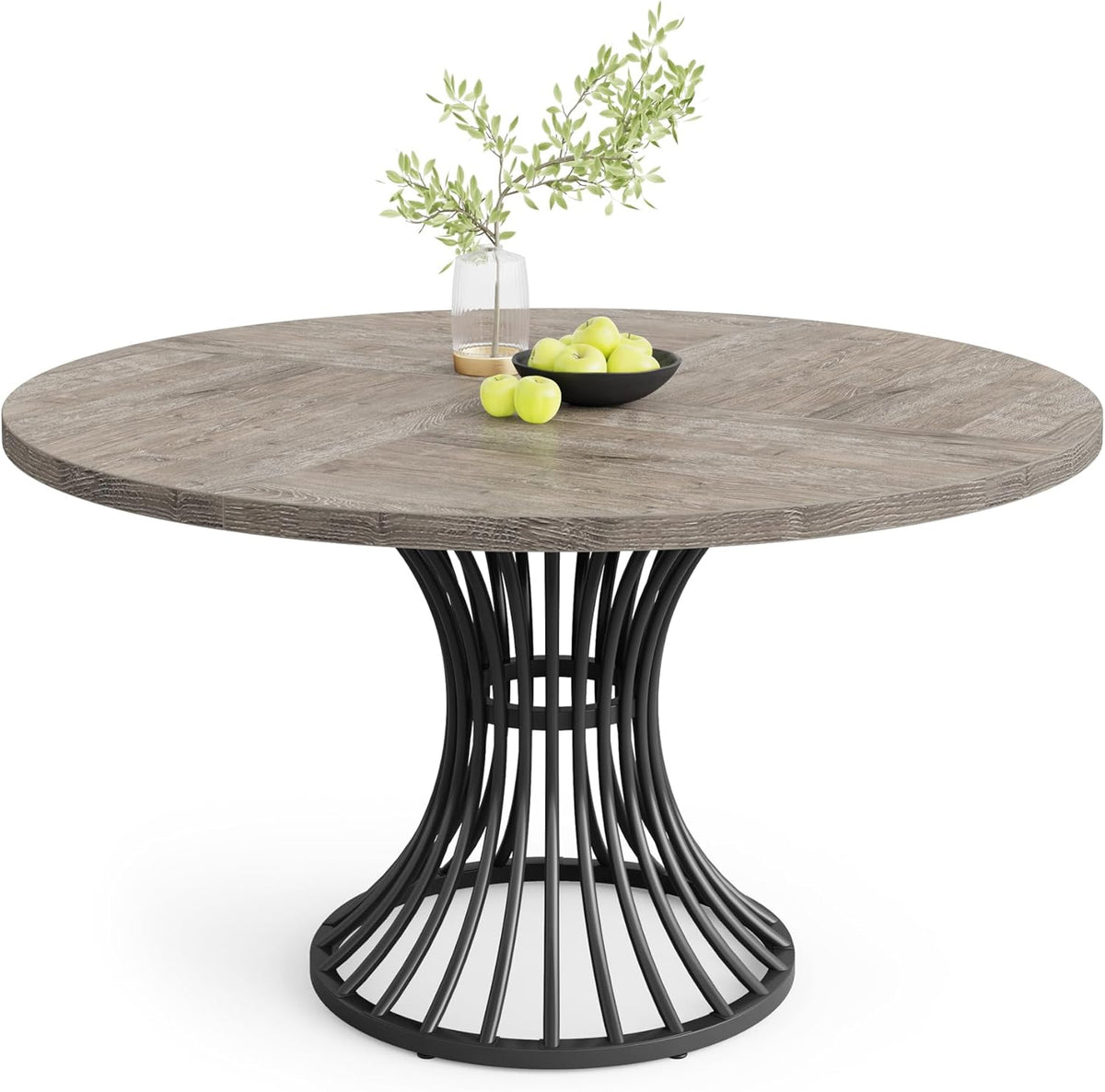 47" Farmhouse Round Dining Table for 4-6