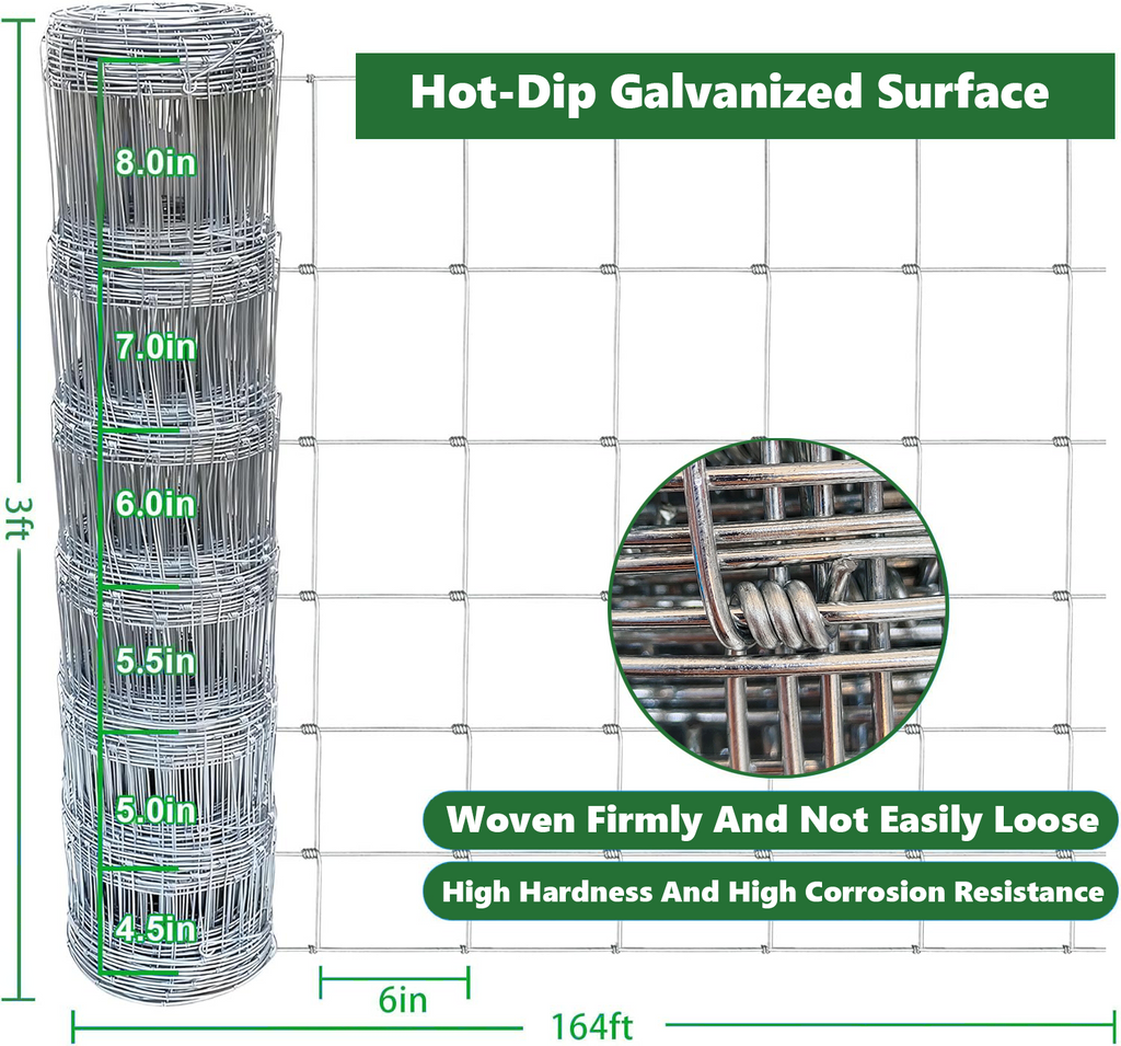 Heavy Zinc Coated Wire Fencing for Cattle with Easy Installation - Silver