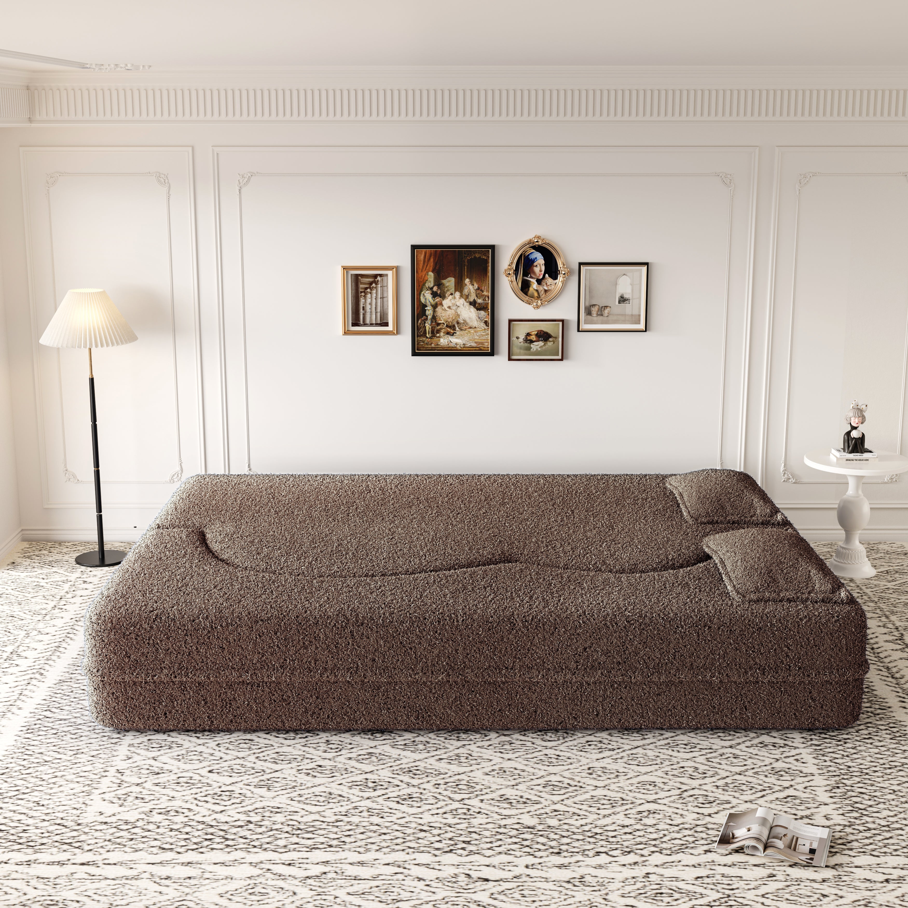 Modern Floor Sofa with 2 Pillows