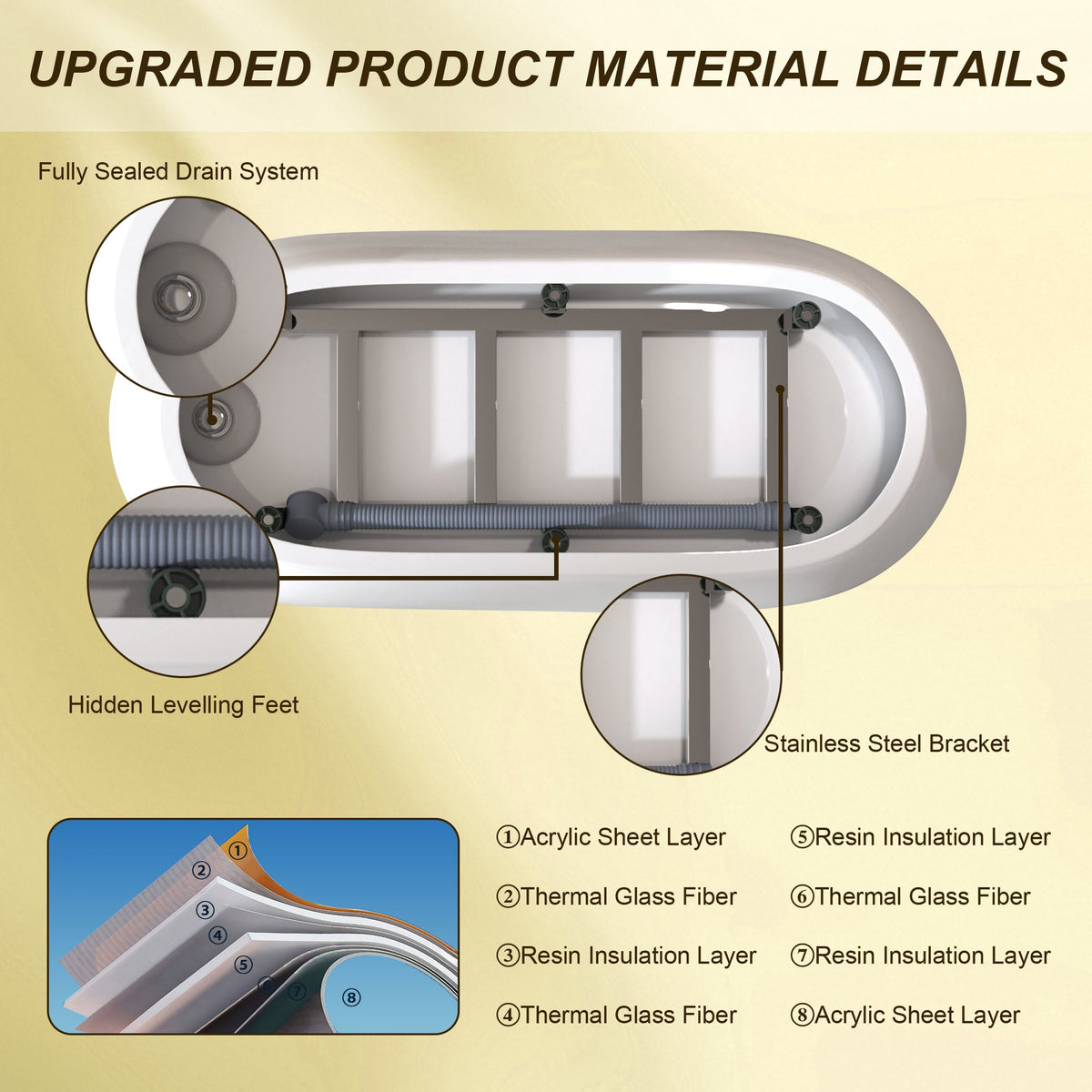 67" Freestanding Slipper Bathtub