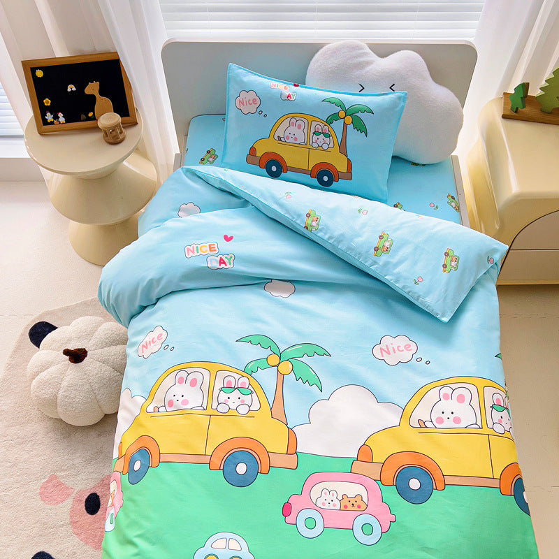 Cotton Kindergarten Three-piece Bedding Set