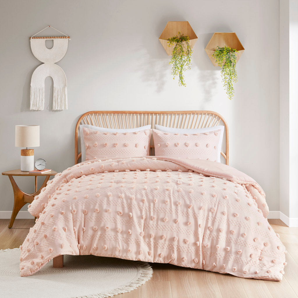Full/Queen Clip Jacquard Comforter Set