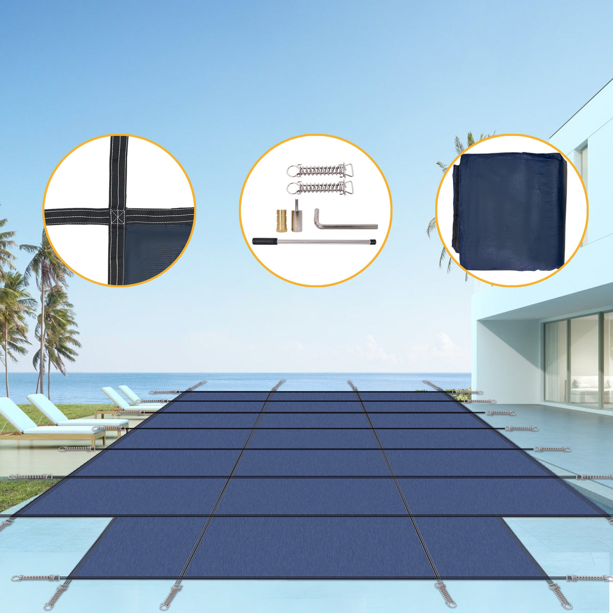 16x32ft Rectangular Inground Pool Safety Cover