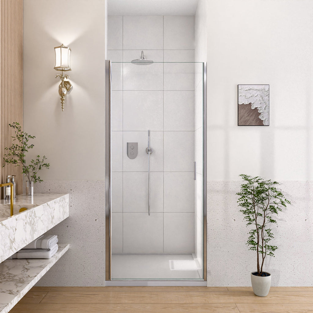 34" W x 72" H Semi-Frameless Circular Pivot Shower Door