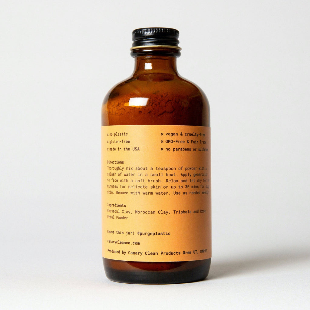 Canary Clean Products - Rhassoul Clay + Rose Face Mask