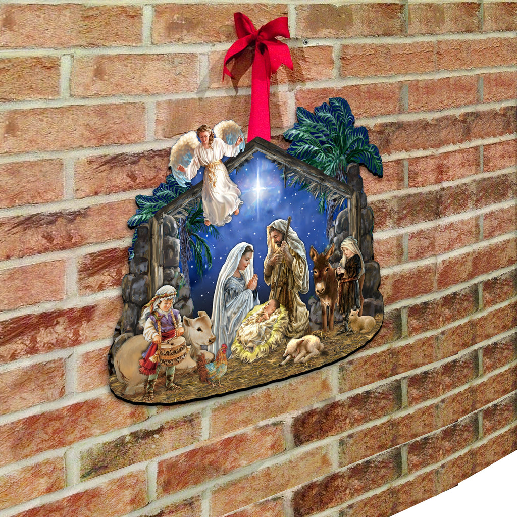 Nativity with Angel Holiday Door Decor by D. Gelsinger - Nativity Holiday Decor - 8652760H