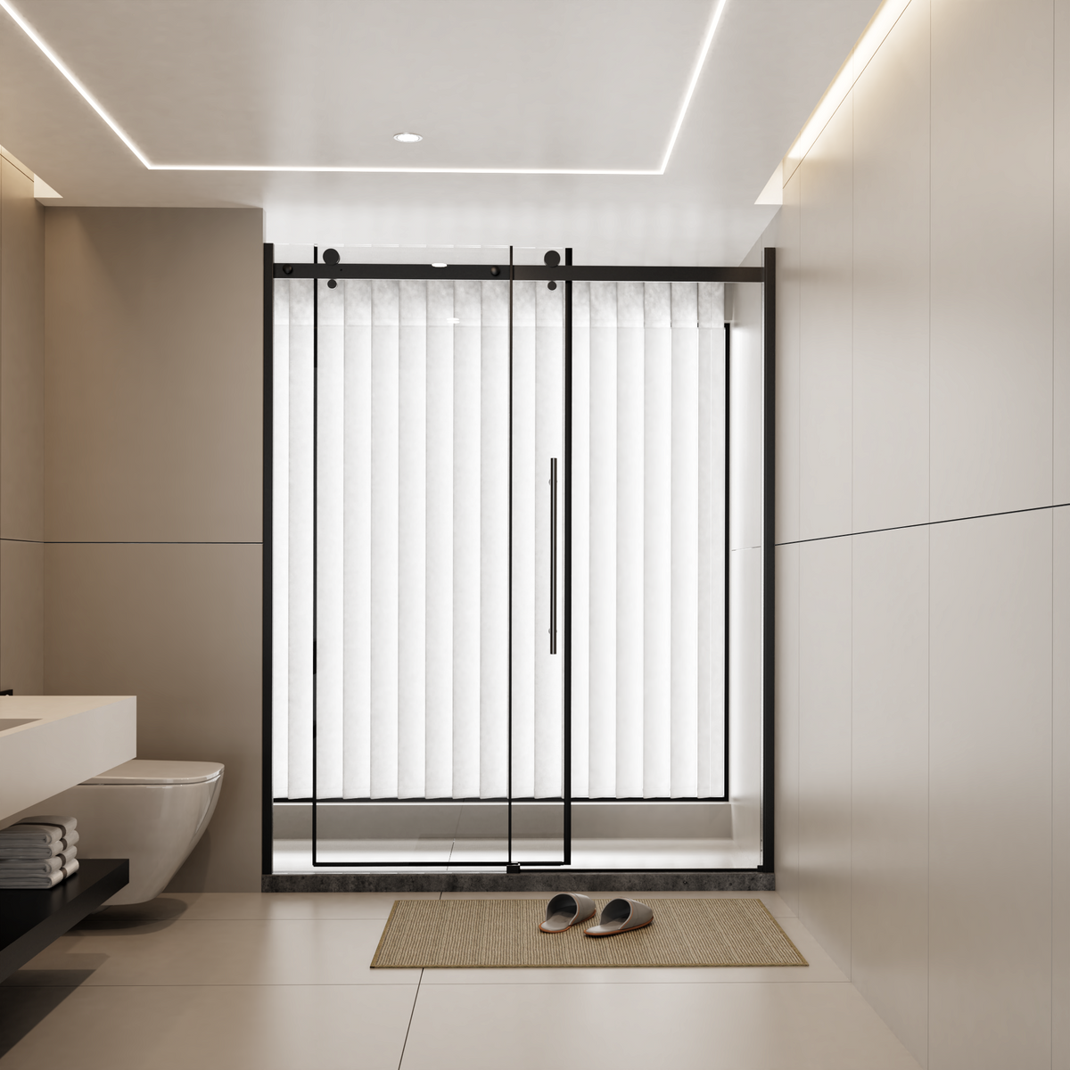 60" W x 72" H Frameless Shower Door