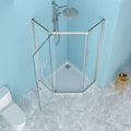 Shower Door 34-1/8" x 72" Semi-Frameless Neo-Angle Hinged Shower Enclosure