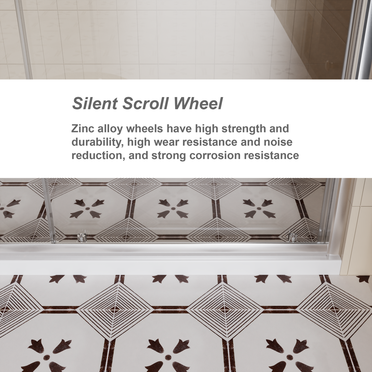 60-in W x 72-in H Single Sliding Shower Door