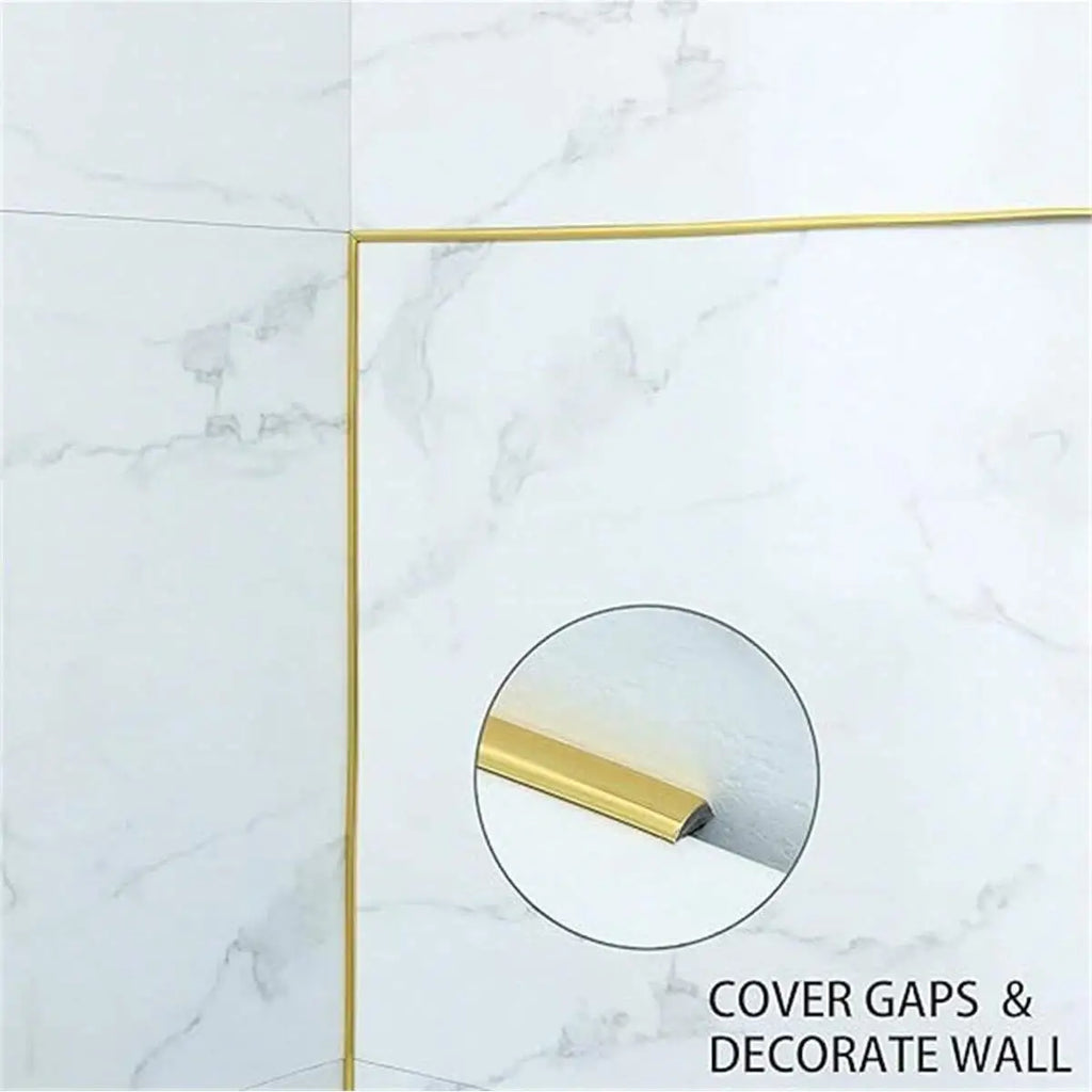 1 Roll Gold PVC Decoration Line Wall Sticker, Self-Adhesive,Decorative Strip Peel And Stick Molding Trim,Suitable For  Living