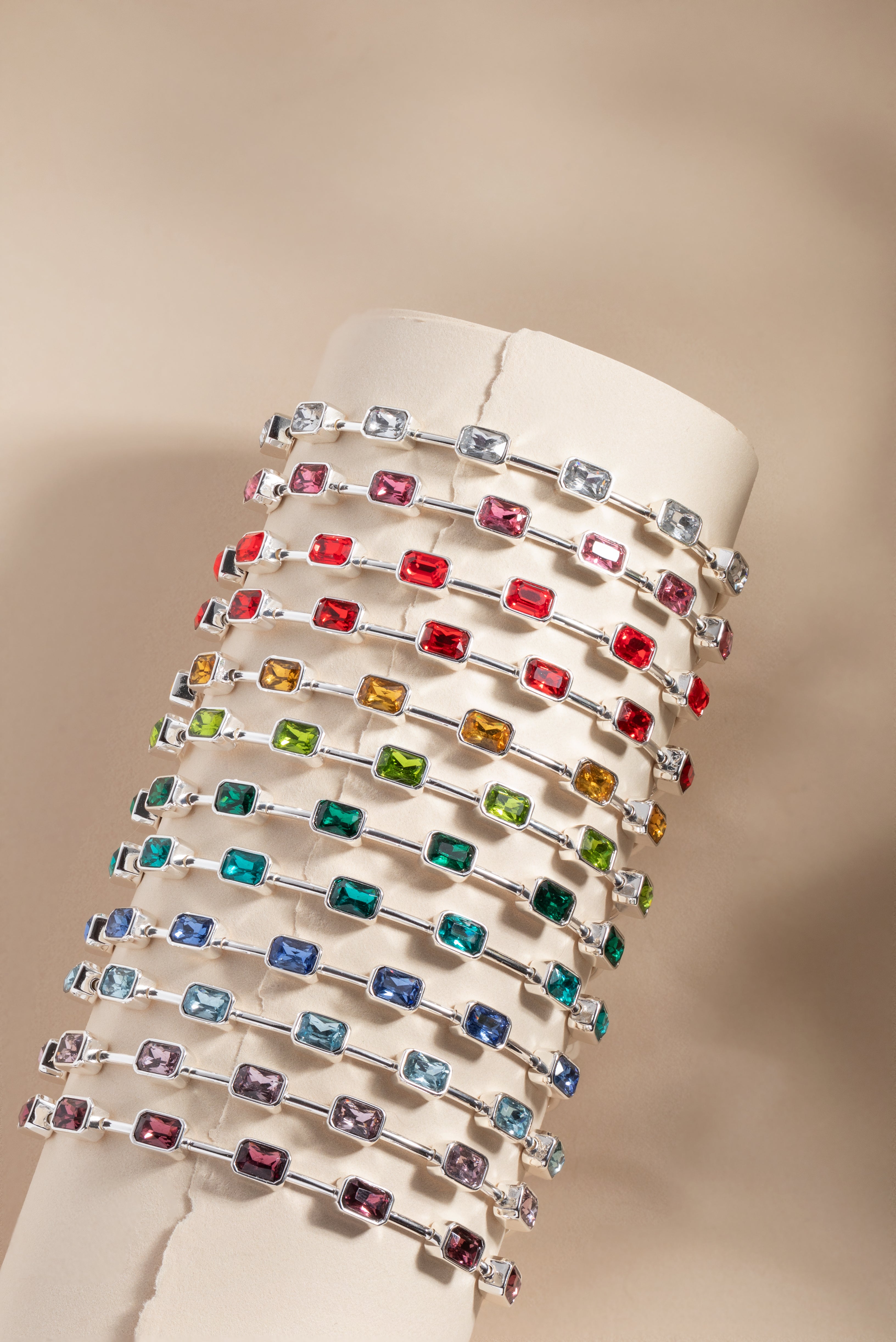 August Birthstone Emerald Cut Bangle