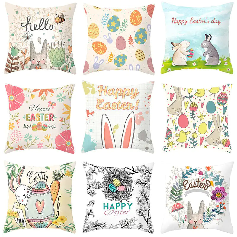 Easter Short Plush Pillowcase Cushion 18x18 inches