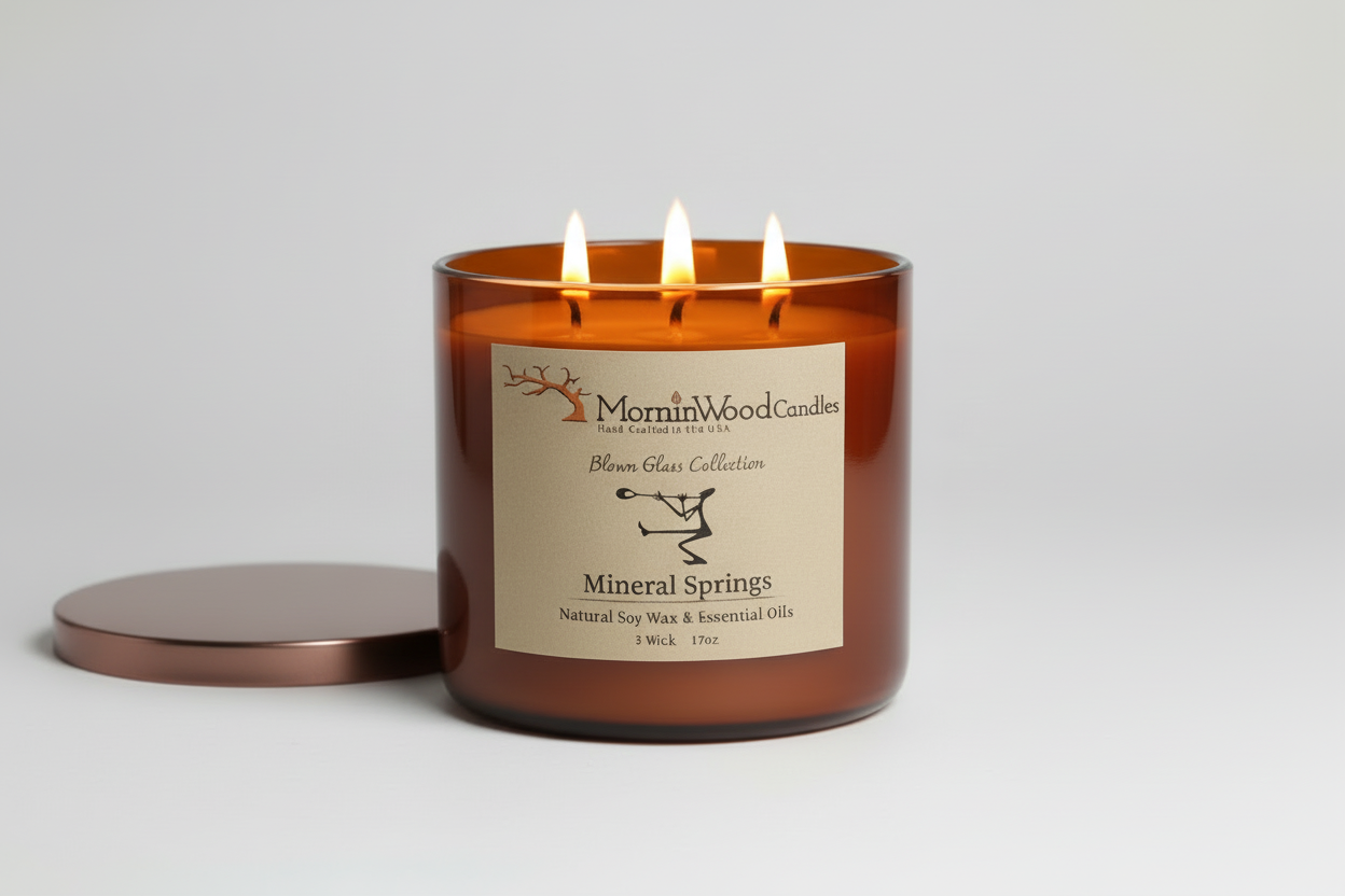 Mineral Springs-Soy 3-Wick Blown Glass Collection